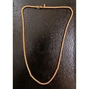 Vintage Monet Chunky Gold Tone Twisted Rope Chain Signed Necklace